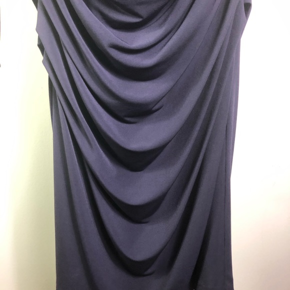 SUZU CHIN for MAGGI BOUTIQUE grape long sleeves dress, ruched front & back. - Picture 8 of 11